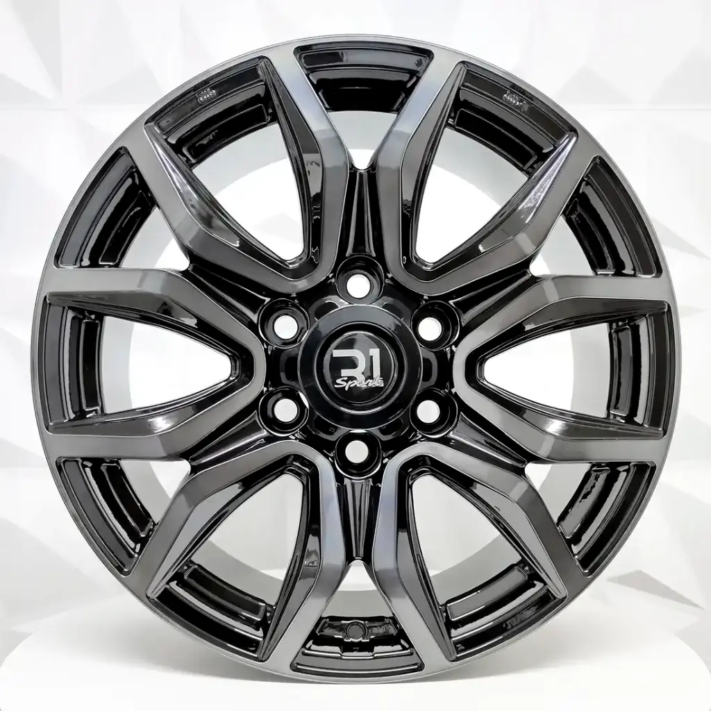 RIN 18X7.5 6-139.7 R1 SPORT 1203 BLACK MACHINE FACE ET30 CB106.1