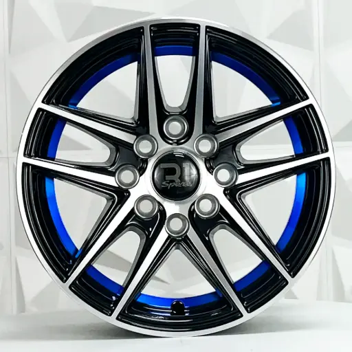 [132126] RIN 13X6 4-100/114.3 R1 SPORT L2037 BLACK MACHINE FACE BLUE LINE ET25 CB73.1